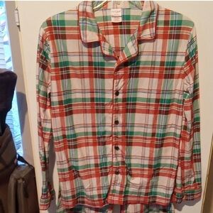 Cat & Jack Red Green Plaid Kids Pajama Set